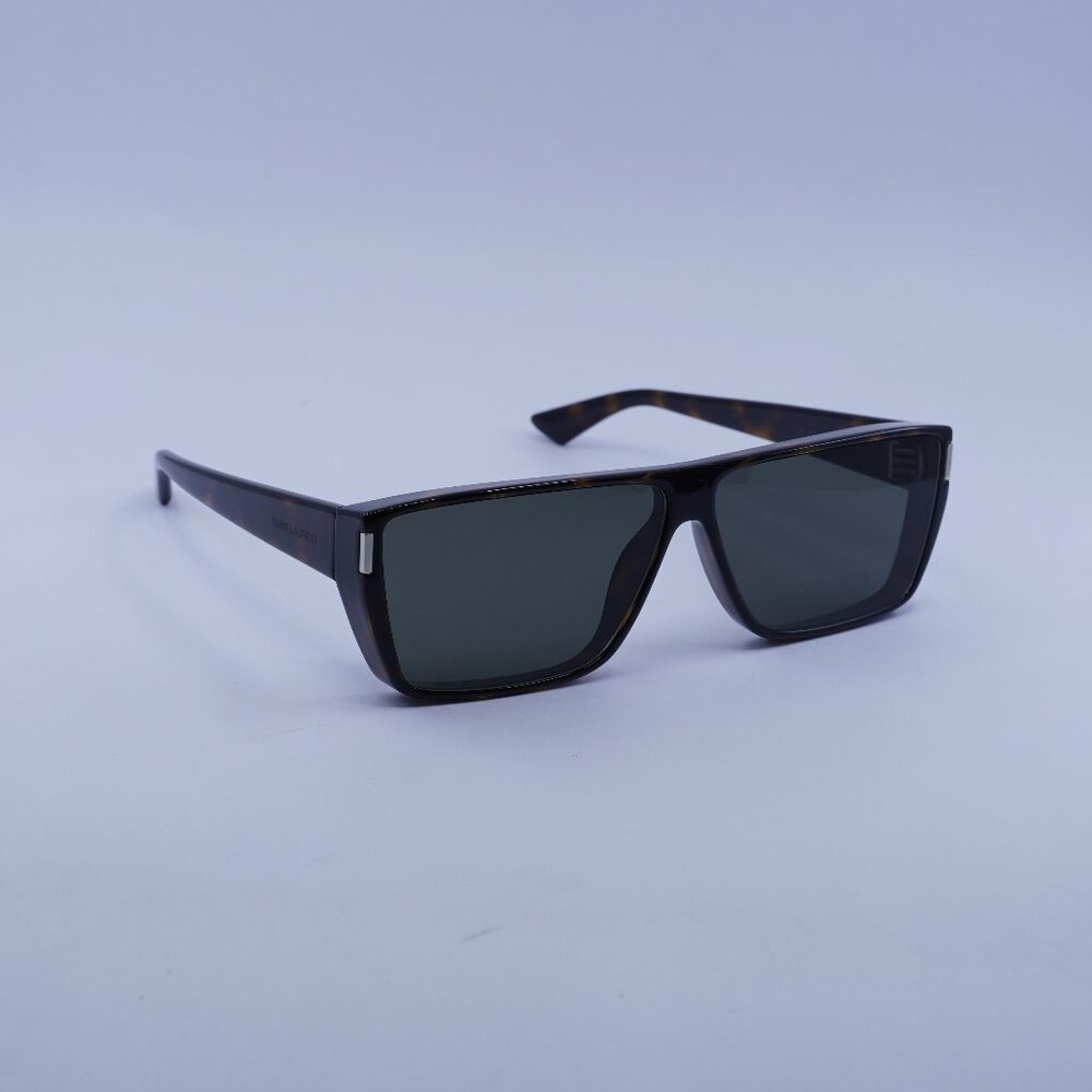Saint Laurent SL 757 002 Sunglasses Havana Square Frame, Grey Lenses